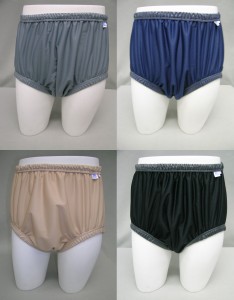 Pull on incontinence pants offer extra protection when worn over an absorbent product. Pull on incontinence pants